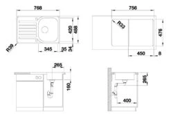 Blanco Lantos 45 - Spüle, 768x488 Mm, Mit Ablaufsystembedienung, Gebürsteter Edelstahl 519059 -Geschäft Für Küchenarmaturen 00769f8ccaa8efac988626f3