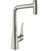 Hansgrohe M71 - Spültischarmatur Metris Select, Mit Ausziehbarer Brause, Edelstahl 73820800