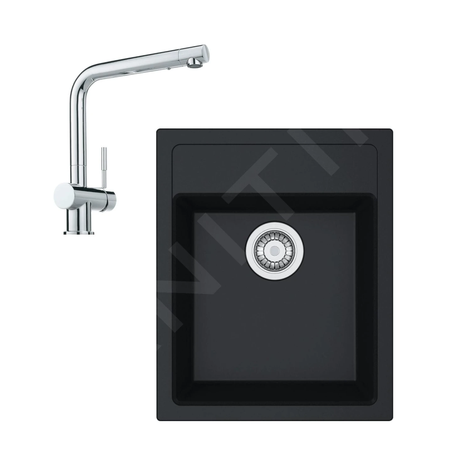 Franke Sets - Küchenset T50, Tectonite-Spüle SID 610-40 Und Spültischarmatur Samoa, Schwarz/verchromt 114.0508.358 1 Franke Sets - Küchenset T50, Tectonite-Spüle SID 610-40 Und Spültischarmatur Samoa, Schwarz/verchromt 114.0508.358