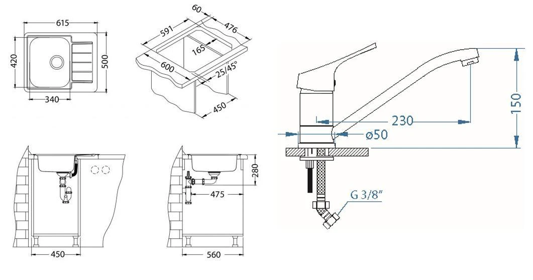 Alveus Sets - Spüle-Set Line 110 Und Armatur Riviera + Geschenk, Chrom SETA741 2 Alveus Sets - Spüle-Set Line 110 Und Armatur Riviera + Geschenk, Chrom SETA741 – Bild 2