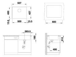 Blanco Subline 500 - Silgranitspüle, 527x427 Mm, Anthrazit 523532 -Geschäft Für Küchenarmaturen 1f146c11c95581e84dba29a7 1