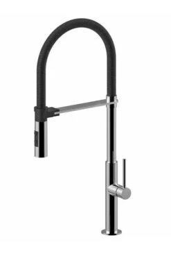 Paffoni Chef - Spültischarmatur Mit Dem Flexiblen Arm, Verchromt/ Schwarz Matt CH179CRNO
