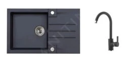 Alveus Sets - Spüle-Set Rock 130 Und Armatur Nina, Carbon SETA068