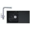 Franke Sets - Küchenset T39, Tectonite Spülbecken OID 611, Schwarz + Küchenarmatur Samoa, Chrom 114.0441.299