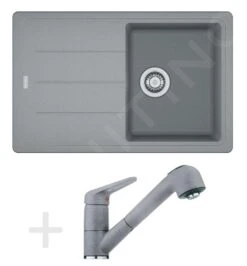 Franke Sets - Küchenset G57, Fragranit Spülbecken BFG 611-78, Steingrau + Küchenarmatur FC 9547, Steingrau 114.0323.918