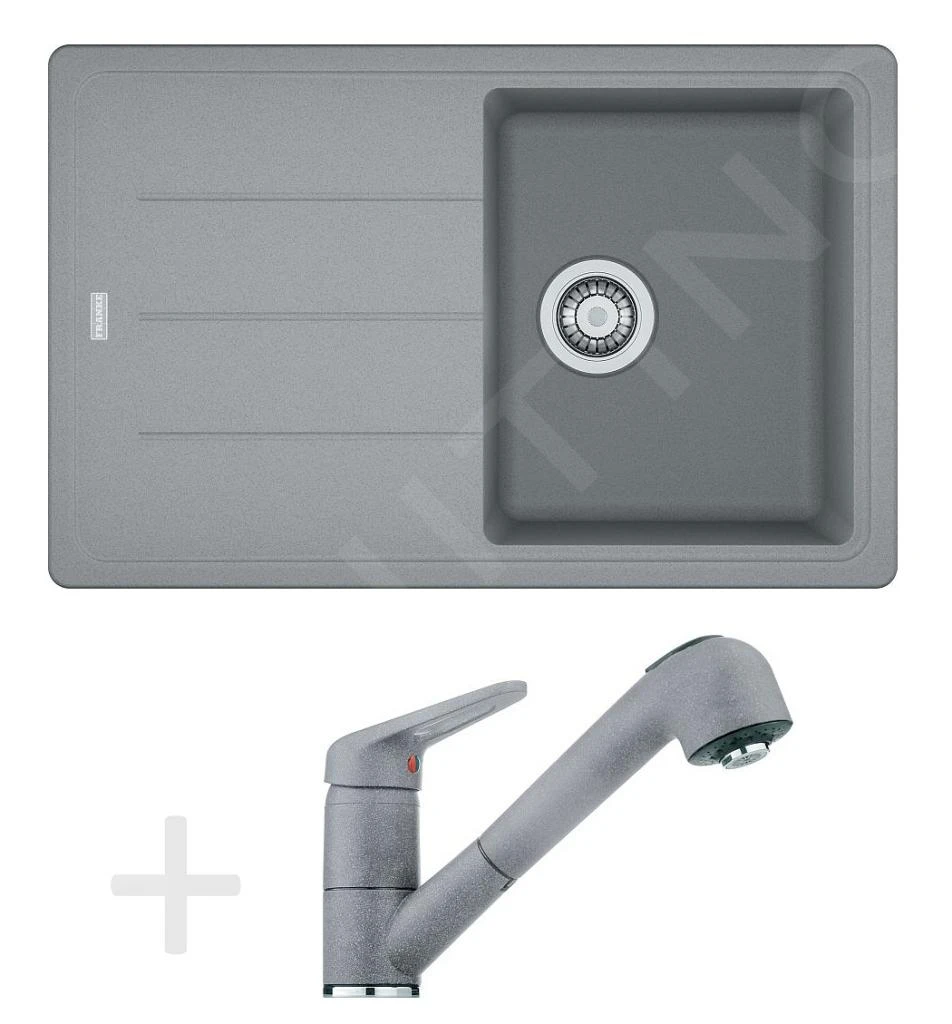 Franke Sets - Küchenset G57, Fragranit Spülbecken BFG 611-78, Steingrau + Küchenarmatur FC 9547, Steingrau 114.0323.918 1 Franke Sets - Küchenset G57, Fragranit Spülbecken BFG 611-78, Steingrau + Küchenarmatur FC 9547, Steingrau 114.0323.918
