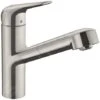 Hansgrohe Focus M42 - Spültischarmatur M4214-H150 Mit Ausziehbarer Geschirrbrause, SBOX, Edelstahl 71829800