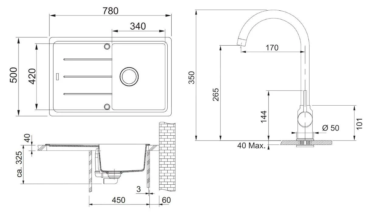 Franke Sets - SET G173, Fragranitspüle BFG 611-78 Mit Armatur FP 9000.084, Stein Grau/Stein Grau 114.0619.589 2 Franke Sets - SET G173, Fragranitspüle BFG 611-78 Mit Armatur FP 9000.084, Stein Grau/Stein Grau 114.0619.589 – Bild 2