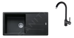 Franke Sets - SET G174, Fragranitspüle BFG 611 Mit Armatur FP 9000.071, Onyx/Onyx 114.0619.594