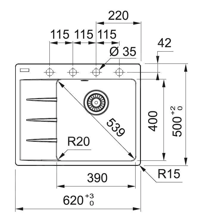 Franke Sets - Set G220, Fragranit Spülbecken CNG 611-62 TL/7 Und Küchenarmatur Samoa, Onyx/Chrom 114.0650.747 2 Franke Sets - Set G220, Fragranit Spülbecken CNG 611-62 TL/7 Und Küchenarmatur Samoa, Onyx/Chrom 114.0650.747 – Bild 2