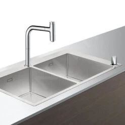 Hansgrohe Abwäschen - Küchenset - Spültisch + Spültischarmatur C71-F765-10, Verchromt 43203000