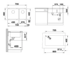 Blanco Subline 430/270 - Silgranitspüle, 755x460 Mm, Aluminium 523153 -Geschäft Für Küchenarmaturen 4a28689d320bac869c3608c8