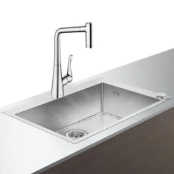 Hansgrohe Abwäschen - Küchenset - Spültisch + Spültischarmatur C71-F660-03 Select, Verchromt 43209000