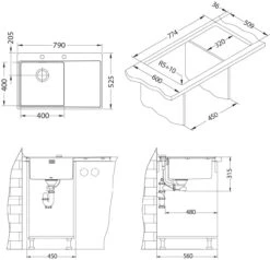 Alveus Pure - Spüle 790x525 Mm, Mit Ablaufsystembedienung, Rechts, Edelstahl 1103651 -Geschäft Für Küchenarmaturen 5ee108fc26c36c34b70d131e