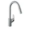 Hansgrohe Focus M41 - Spültischarmatur Focus, Mit Ausziehbarer Brause, SBOX, EcoSmart, Verchromt 73895000