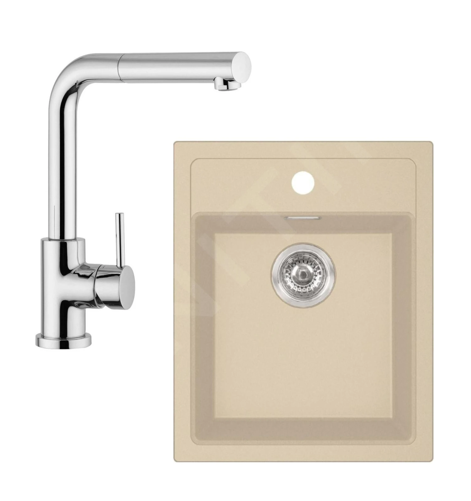 Franke Sets - Küchenset T51, Tectonite-Spüle SID 610-40 Und Wasserhahn FN 0147.031, Beige / Chrom 143.0675.708 1 Franke Sets - Küchenset T51, Tectonite-Spüle SID 610-40 Und Wasserhahn FN 0147.031, Beige / Chrom 143.0675.708