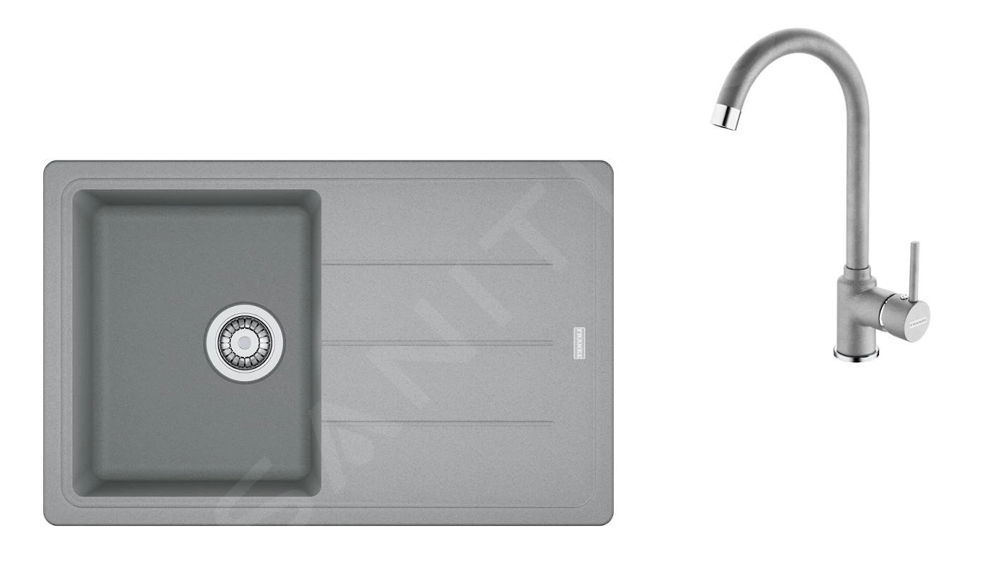 Franke Sets - SET G173, Fragranitspüle BFG 611-78 Mit Armatur FP 9000.084, Stein Grau/Stein Grau 114.0619.589 1 Franke Sets - SET G173, Fragranitspüle BFG 611-78 Mit Armatur FP 9000.084, Stein Grau/Stein Grau 114.0619.589