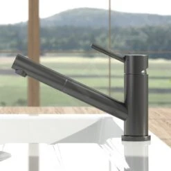 Villeroy & Boch Como - Spültischarmatur Mit Ausziehbarem Auslauf, Aufklappbar Für Unterfenstermontage, Anthrazit 92580005 -Geschäft Für Küchenarmaturen 69005f883defb3b13c6e0236