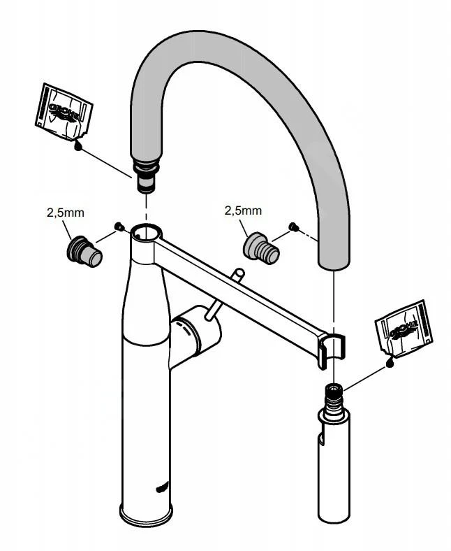 Grohe Essence - Schlauchauslauf Für Küchenarmatur, Rosa 30321DP0 2 Grohe Essence - Schlauchauslauf Für Küchenarmatur, Rosa 30321DP0 – Bild 2