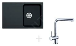 Franke Sets - Küchenset T31, Tectonite Spülbecken OID 611-78, Schwarz + Küchenarmatur Samoa, Chrom 114.0366.061