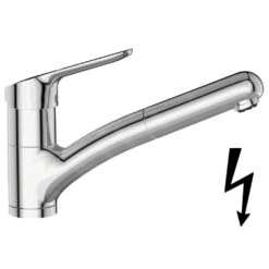 Ideal Standard CeraFlex - Küchenarmatur Mit Ausziehbarem Anschluss, BlueStart, Chrom BC144AA