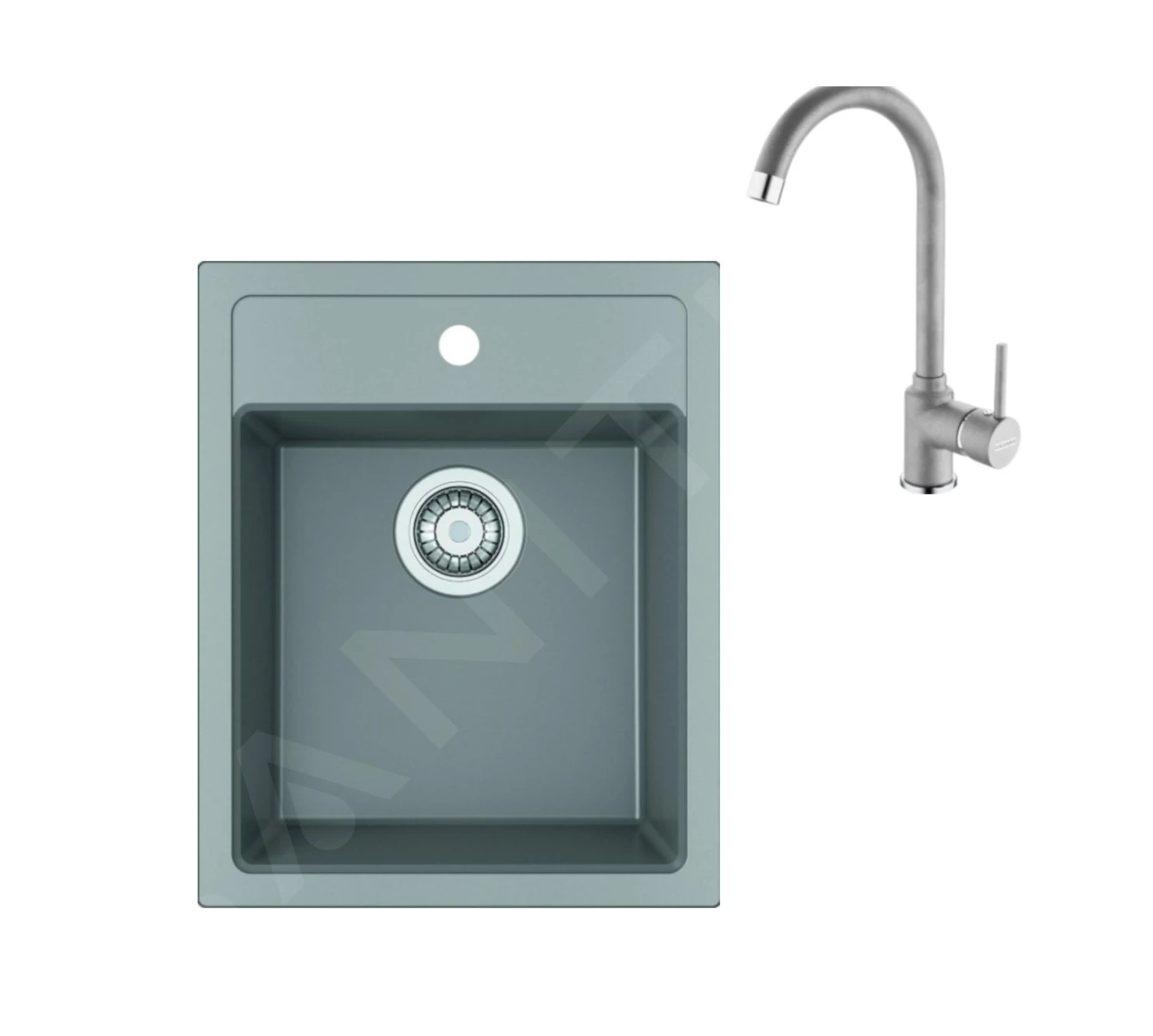 Franke Sets - Küchenset T101, Tectonite-Spüle SID 610-40 Und Armatur FP 9000.084, Grau 143.0675.709 1 Franke Sets - Küchenset T101, Tectonite-Spüle SID 610-40 Und Armatur FP 9000.084, Grau 143.0675.709