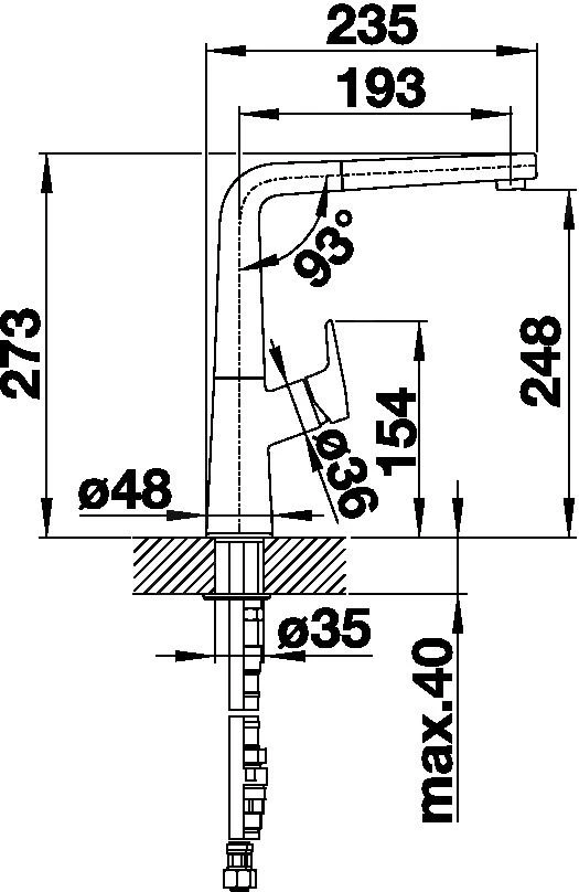 Blanco Avona S - Küchenarmatur, Mit Ausziehbarem Anschluss, Schwarz 526170 2 Blanco Avona S - Küchenarmatur, Mit Ausziehbarem Anschluss, Schwarz 526170 – Bild 2