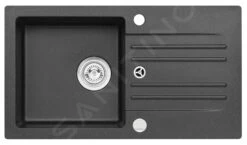 Alveus Cortina - Granit-Spüle 750x420 Mm, Mit Ablaufsystembedienung, Carbon 1133778
