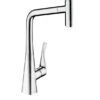 Hansgrohe M71 - Spültischarmatur Metris Select, Mit Ausziehbarem Auslauf, EcoSmart, Verchromt 14786000