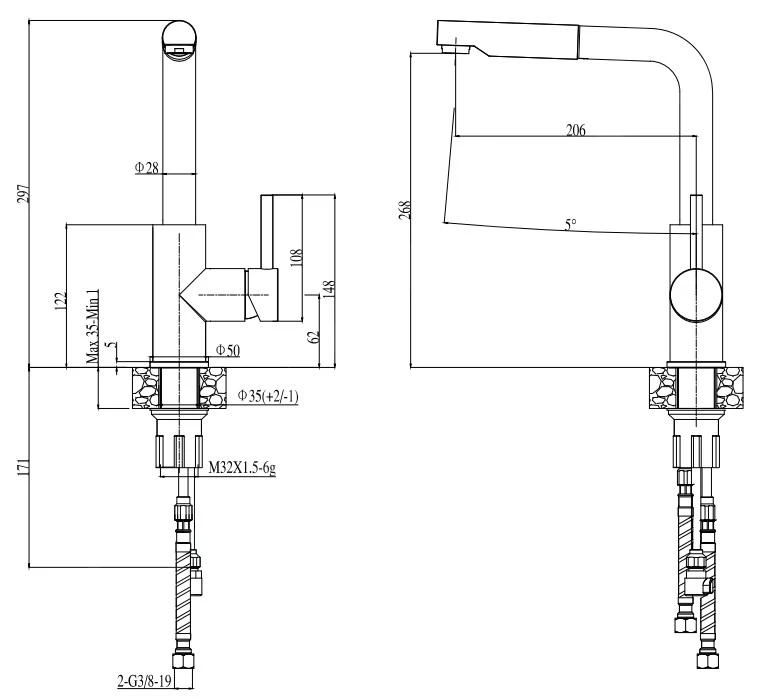 Alveus Siros - Spültisch-Einhebelmischer Mit Ausziehbarem Auslauf, Arctic/Edelstahl 1129046 2 Alveus Siros - Spültisch-Einhebelmischer Mit Ausziehbarem Auslauf, Arctic/Edelstahl 1129046 – Bild 2