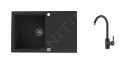 Alveus Sets - Granitspüle-Set Cadit 20 Und Armatur Tonia, Carbon SETA20014