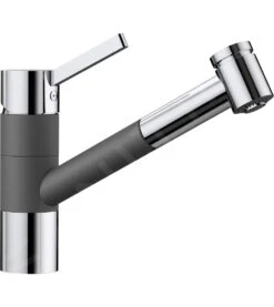 Blanco Tivo S - Küchenarmatur, Mit Ausziehbarer Brause, Felsgrau/Chrom 518798