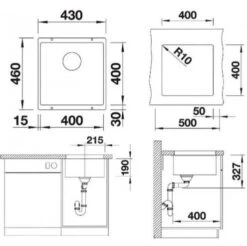 Blanco Subline 400 - Silgranitspüle, 430x460 Mm, InFino, Felsgrau 523423 -Geschäft Für Küchenarmaturen 8db9cb15b68b98fd36f50ec1