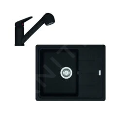 Franke Sets - Küchenset G55, Fragranite-Spüle BFG 611-62 Und Armatur FC 9547.901, Matt Schwarz 114.0675.661