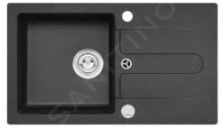 Alveus Cortina - Granit-Spüle 750x420 Mm, Mit Ablaufsystembedienung, Carbon 1703091