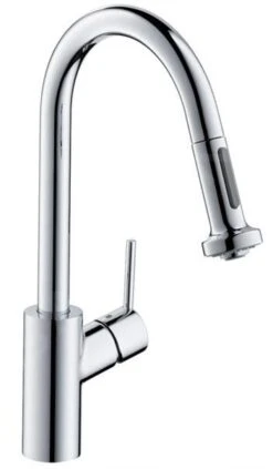 Hansgrohe Talis M52 - Spültischarmatur M5216-H220 Mit Ausziehbarer Geschirrbrause, Vorfenstermontage, SBOX, Verchromt 73863000