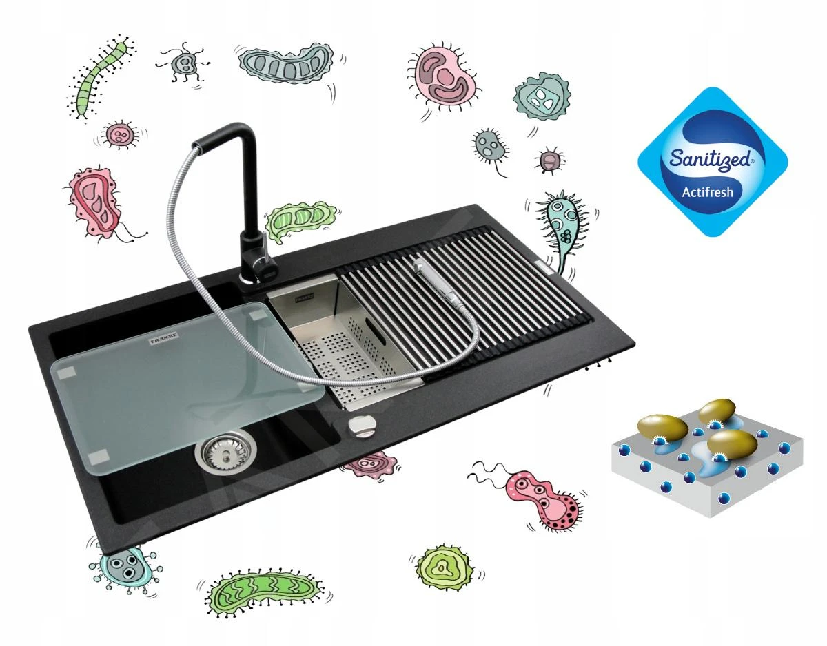 Franke Sets - Küchenset G115, Fragranitspüle BSG 611-62, Onyx + Armatur FP 0408.031, Chrom 114.0440.626 4 Franke Sets - Küchenset G115, Fragranitspüle BSG 611-62, Onyx + Armatur FP 0408.031, Chrom 114.0440.626 – Bild 4