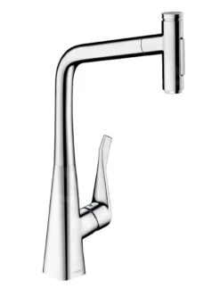 Hansgrohe M71 - Spültischarmatur M7117-H320 Mit Ausziehbarer Geschirrbrause, SBOX, Verchromt 73816000