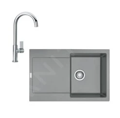 Franke Sets - Küchenset G167, Fragnitspüle MRG 611 Und Spültischarmatur FP 0408.031, Steingrau/verchromt 114.0587.944
