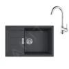Franke Sets - Küchenset T106, Tectonite-Spüle S2D 611-78 XL Und Armatur FP 9000.031, Schwarz / Chrom 143.0675.732