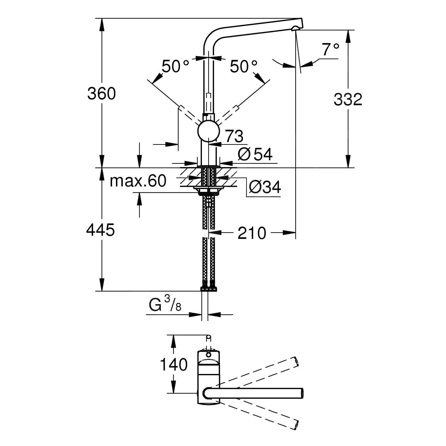 Grohe Minta - Spültischarmatur, Warm Sunset Gebürstet 31375DL0 2 Grohe Minta - Spültischarmatur, Warm Sunset Gebürstet 31375DL0 – Bild 2