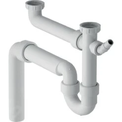 Geberit Zubehör - Geruchsverschluss Für Doppelspültische, Mit Winkel-Schlauchklemme, Senkrechter Auslauf, D 50 Mm 152.553.11.1