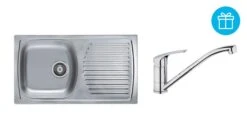 Alveus Sets - Spüle-Set Basic 170 Und Armatur Riviera + Geschenk, Chrom SETA259