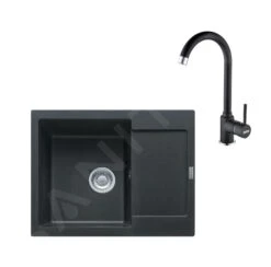 Franke Sets - Küchenset G166, Fragnitspüle MRG 611-62 Und Spültischarmatur FP 9000.071, Onyx 114.0587.933