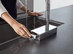 Hansgrohe M81 - Spültischarmatur Aquno Select, Mit Ausziehbarem Auslauf Und Flachem Brausestrahl, Verchromt 73836000 -Geschäft Für Küchenarmaturen d9d4d7d11f942d0003f9b302