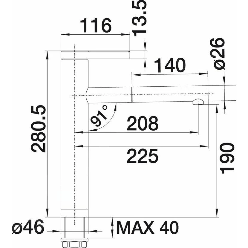 Blanco Linee S - Küchenarmatur, Mit Ausziehbarem Anschluss, Weiß/Chrom 518441 2 Blanco Linee S - Küchenarmatur, Mit Ausziehbarem Anschluss, Weiß/Chrom 518441 – Bild 2