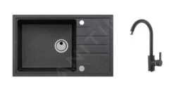 Alveus Sets - Spüle-Set Intermezzo 130 Und Armatur Tonia, Carbon SETA027