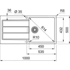 Franke Sirius 2.0 - Tectonite-Spüle S2D 611-100, 1000x500 Mm, Weiß 143.0613.639 -Geschäft Für Küchenarmaturen e34008c0c016b28927583952