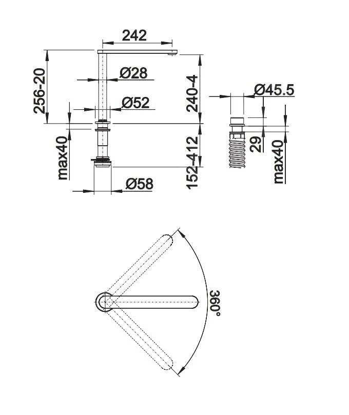 Blanco Eloscope F II - Küchenarmatur, Für Unterfenstermontage, 2 Hahnlöcher, Chrom 516672 2 Blanco Eloscope F II - Küchenarmatur, Für Unterfenstermontage, 2 Hahnlöcher, Chrom 516672 – Bild 2
