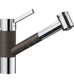 Blanco Tivo S - Küchenarmatur, Mit Ausziehbarer Brause, Kaffee/Chrom 517618